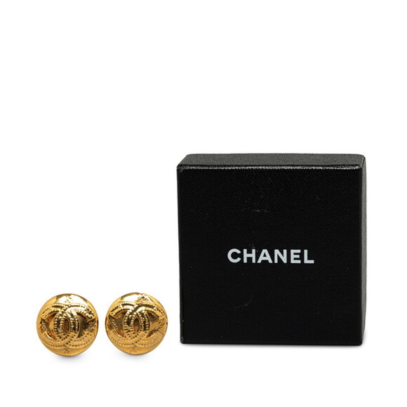 CHANEL Gold Logo Earrings - Picture 4 of 4